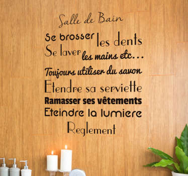 Sticker salle de bain texte - TenStickers