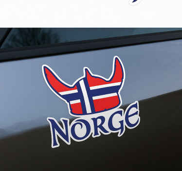 Norges vikinghjelmflagg klistremerke til bil - Tenstickers