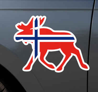 Norges flagg og elgemblem klistremerke til bil - Tenstickers