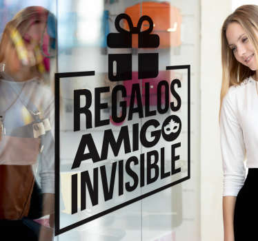 Vinilos para escaparate amigo invisible - TenVinilo