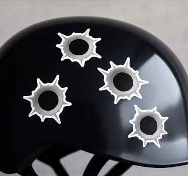 Bullet holes bike sticker - TenStickers
