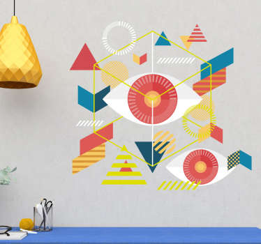 Vinil autocolante de olhos geométricos - TenStickers