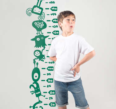 Rummonster højdemåler wallsticker - TenStickers