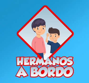 Adhesivo coche hermanos a bordo - TenVinilo