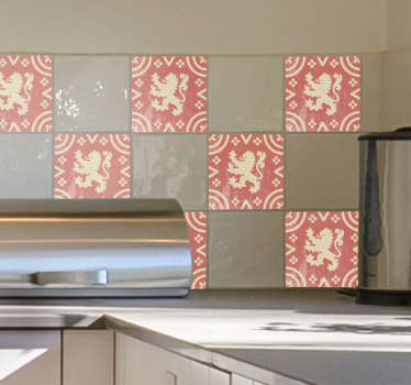 Flaman aslan duvar sınır çıkartması - TenStickers