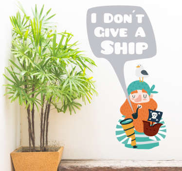 Muursticker piraat tekst I dont give up - TenStickers