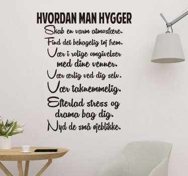 Hygge liste klistermærke - TenStickers