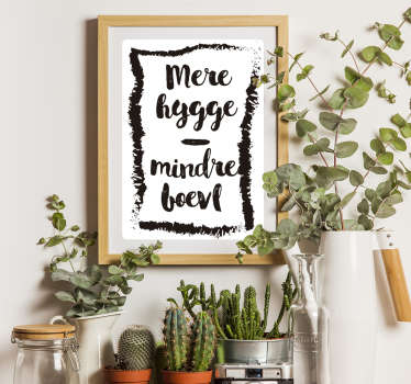 Mere hygge mindre bøvl sticker - TenStickers