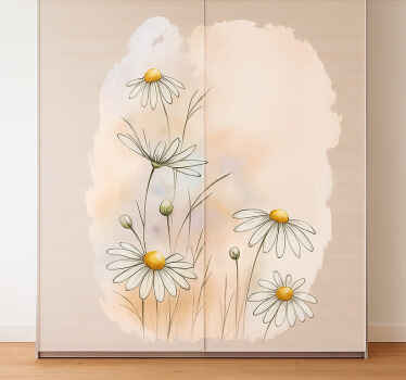 Cvetovi akvarelnih marjetic Nalepka za pohištvo - TenStickers