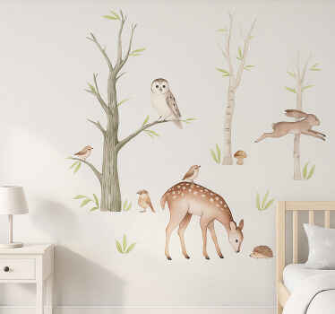 Autumn calmed forest wall mural sticker - TenStickers