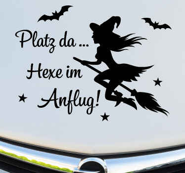 Autoaufkleber schwarze hexe nähert sich - TenStickers