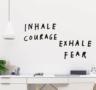 Creative Decal Living Room Wall Sticker Inhale Courage Exhale Fear Inspirational Quote DIY Self Sticking Bedroom Peel and Stick Vinyl Creative Decal Living Room Wall Sticker Inhale Courage Exhale Fear Inspirational Quote DIY Self Sticking Bedroom Peel and Stick Vinyl