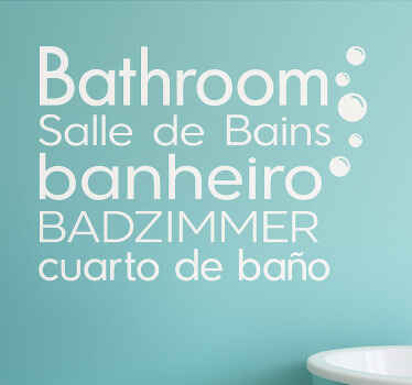 Sticker salle de bain en plusieurs langues - TenStickers