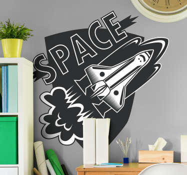 Space travel science sticker - TenStickers