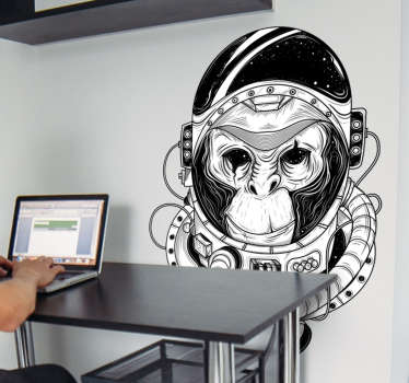 Astronaut Monkey science sticker - TenStickers