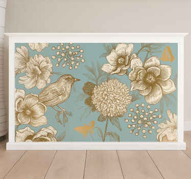Naklejka na meble ozdobny kwiatowy ptak - TenStickers