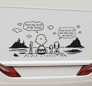 Snoopy and Charlie lake  campervan decal - TenStickers