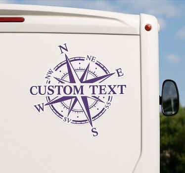 Wohnmobil Aufkleber custom text kompass - TenStickers