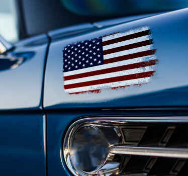 american flag decal on truck wall sticker - TenStickers