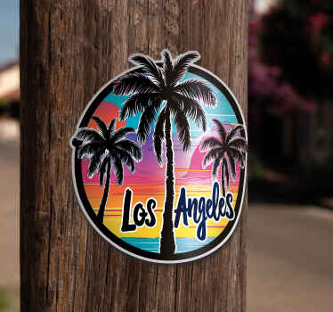 Los Angeles with Palm Trees wall sticker - TenStickers
