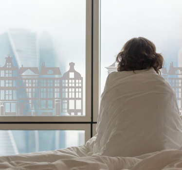 運河沿いの家々ステッカー - TENSTICKERS