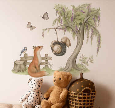 Vinilo pared escena serena del bosque - TenVinilo