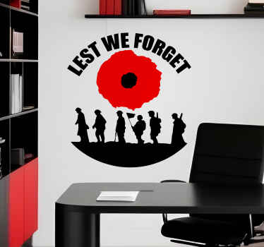 Lest we forget poppy wall sticker - TenStickers