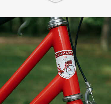 Danmarks emblem med dansk cykel klistermærke til cykel - TenStickers