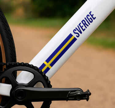 Lång svensk flagga och sverige klistermärken till cykel - Tenstickers