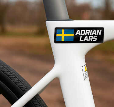 Svensk flagga och namklistermärken till cykel - Tenstickers