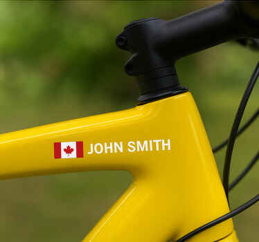 Canada flag and name bike sticker - TenStickers