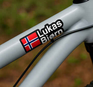 Norsk flagg og navn sykkel klistremerke - Tenstickers