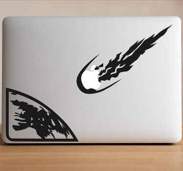 Macbook meteor impact laptop sticker - TenStickers