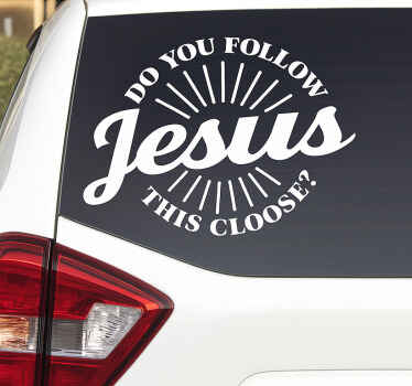 Jesus text humor car sticker - TenStickers
