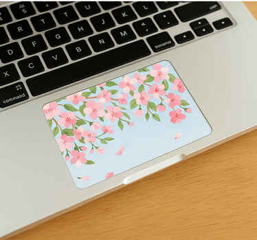 Floral fingerprint cover Touchpad sticker - TenStickers