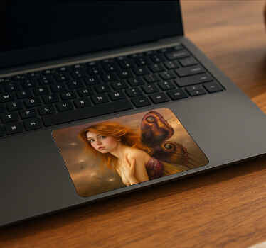 Vinilo touchpad niña con dientes de león flotantes - TenVinilo