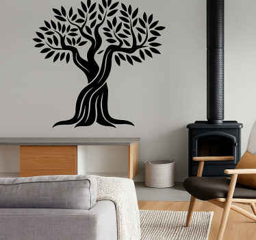 Musta vanha oliivipuu sisustustarra olohuoneeseen - Tenstickers