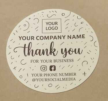 Custom thank you for your business object sticker - TenStickers