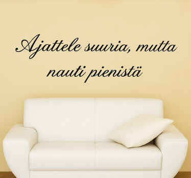 Ajatelle-lause sisustustarra olohuoneeseen - Tenstickers