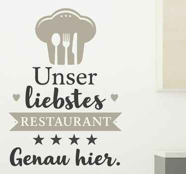 Wandtattoo Chefkoch unser lieblingsrestaurant - TenStickers
