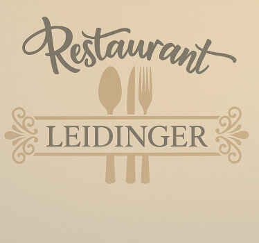 Wandtattoo Chefkoch individuelles restaurant mit utensilien - TenStickers