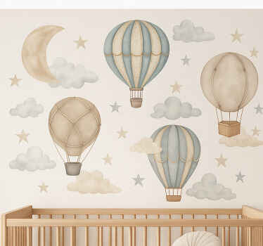 Balony i chmurki wall sticker - TenStickers