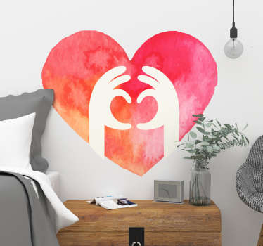 Sticker aquarelle cœurs - TenStickers