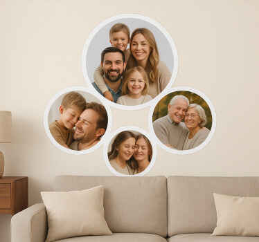 Okrogle slike po meri nalepka za dnevno sobo - TenStickers