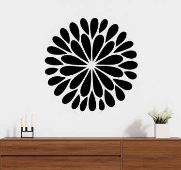 Three Geometric flowers wall decal for living room - TenStickers