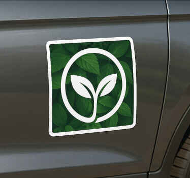 Custom logo leaves background car sticker - TenStickers