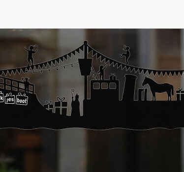 Raamsticker pakjesboot sinterklaas sticker - TenStickers