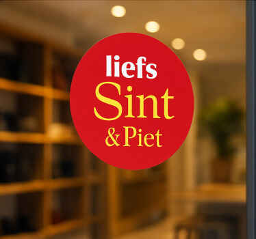 Ronde stickers roos sint&piet sinterklaas sticker - TenStickers