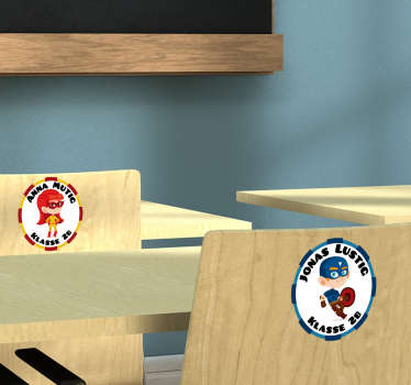 Namensaufkleber Schule Set Figuren - TenStickers