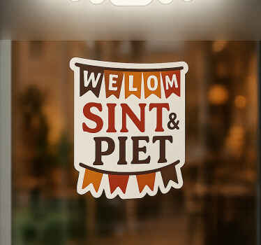 Sticker vitrine bienvenue aux saints et aux piet - TenStickers